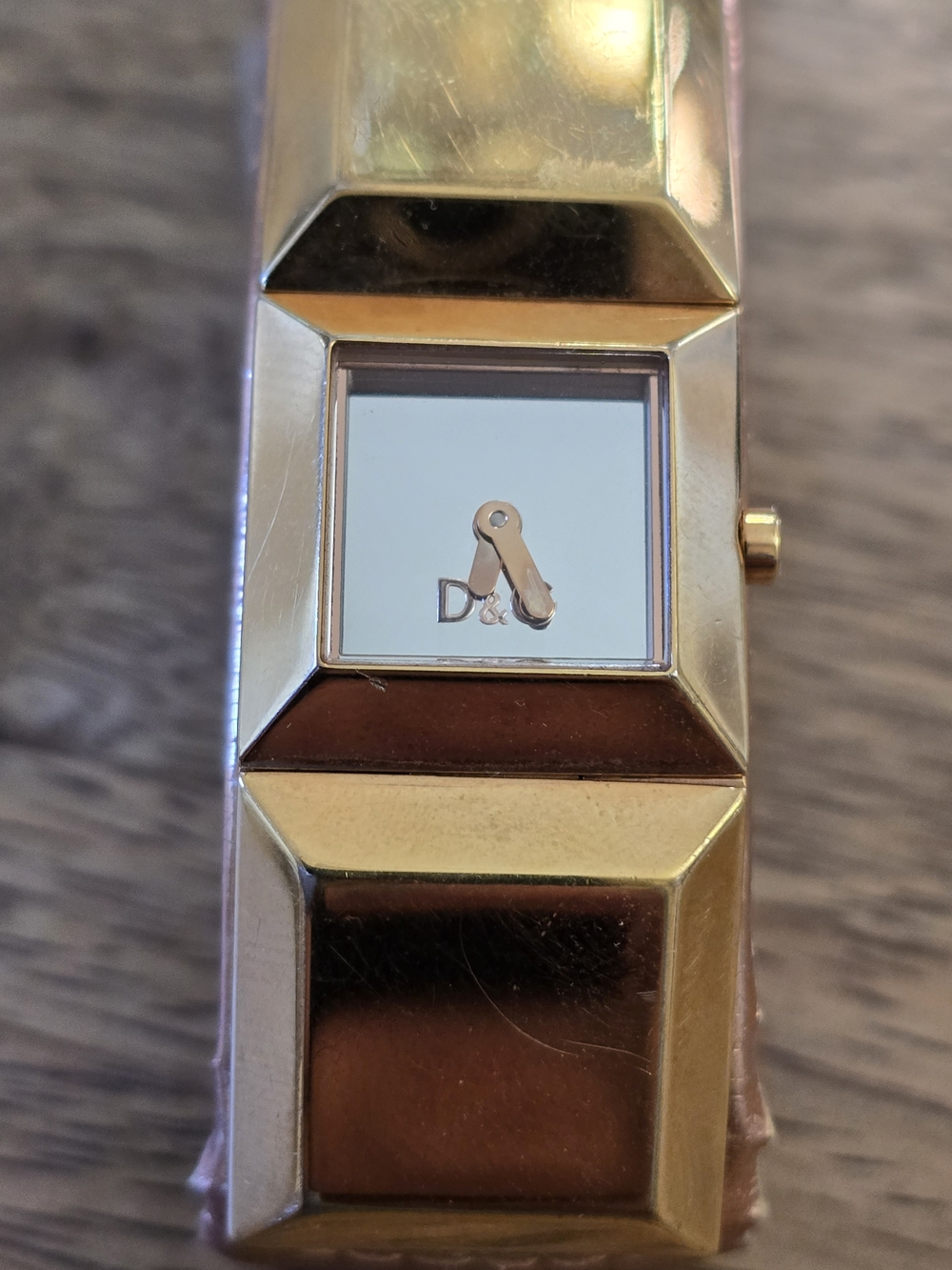 D&G Gold Tone Women's Bracelet Watch with Mirror Dial